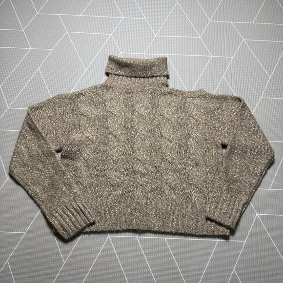 Veronica Beard Sweaters - Veronica Beard Selleck Cutout Turtleneck Sweater XL Camel Brown Alpaca Wool